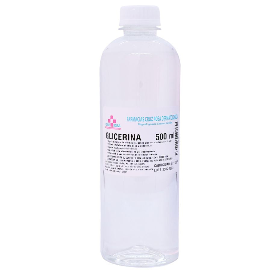 GLICERINA LIQUIDO FRASCO 500 ML - Farmacia Pasteur - Medicamentos y cuidado  personal