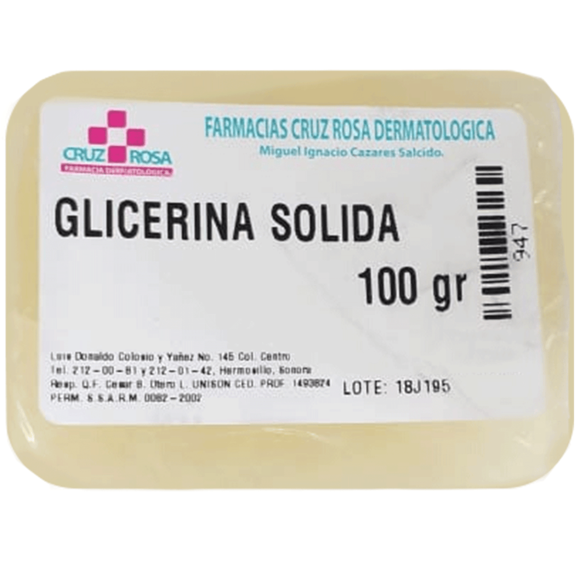 GLICERINA SÓLIDA 100GR - FARMACIA CRUZ ROSA, Farmacia Dermatológica Cruz  Rosa, Cuidado de la piel