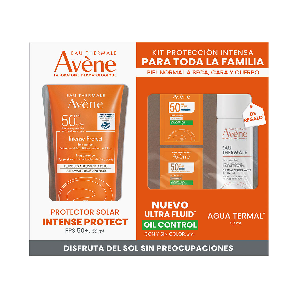 KIT AVENE PROTECTOR SOLAR INTENSE PROTECT + AGUA TERMAL