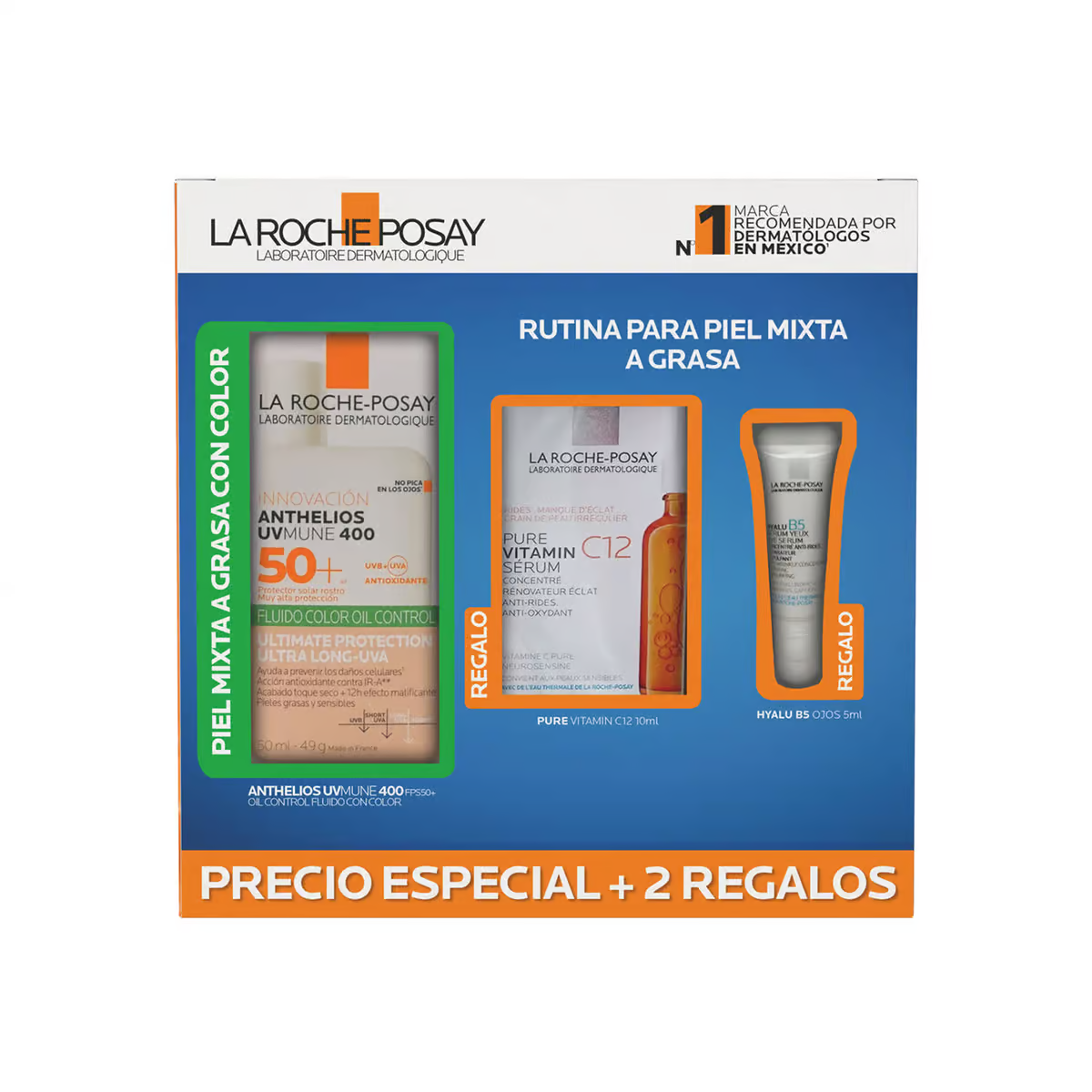 Kit La Roche-Posay Anthelios UVMune 400 Fluido Color Oil Control - vista frontal