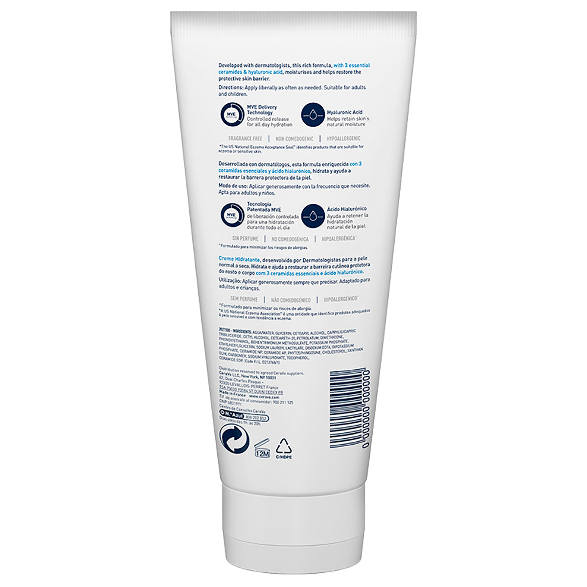 CERAVE CREMA DE ROSTRO Y CUERPO PARA  PIEL SECA Y MUY SECA 170GR