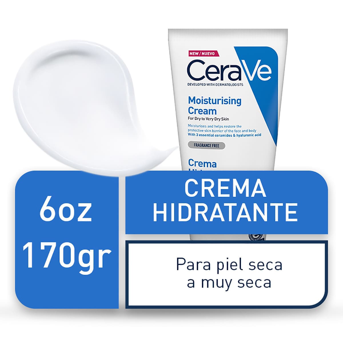 CERAVE CREMA DE ROSTRO Y CUERPO PARA  PIEL SECA Y MUY SECA 170GR